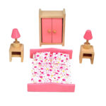 Tailored Wooden Doll House Furniture Kitchen Set With Accessories For