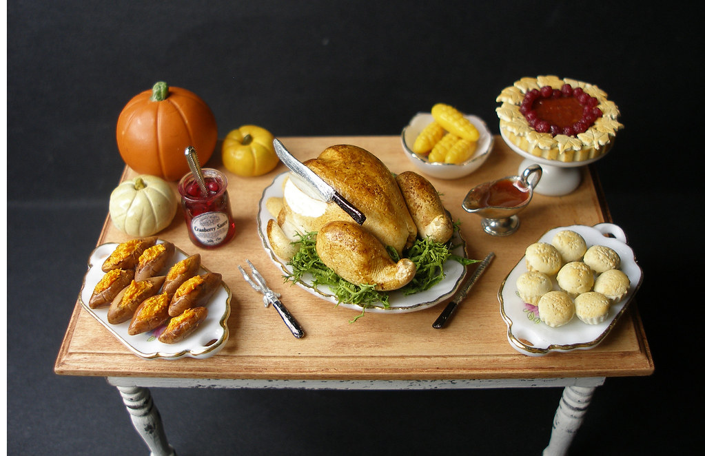 Thanksgiving Dinner 12th Scale Dollhouse Miniature Food Ha Flickr