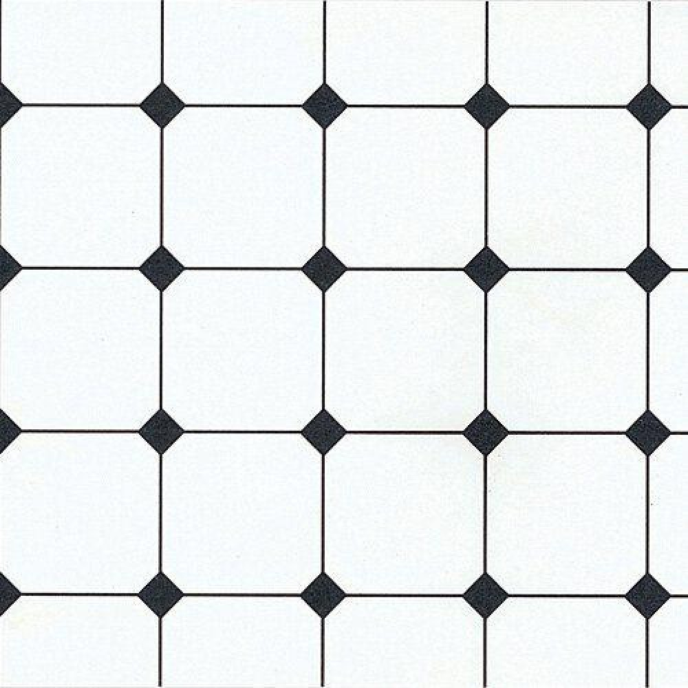 The Dolls House Emporium Black White Tile Paper