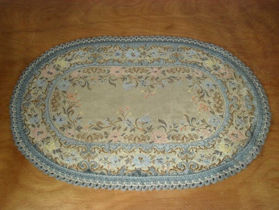Vintage Oval Dollhouse Rug In Pastel Colors By TheToyBox On Etsy