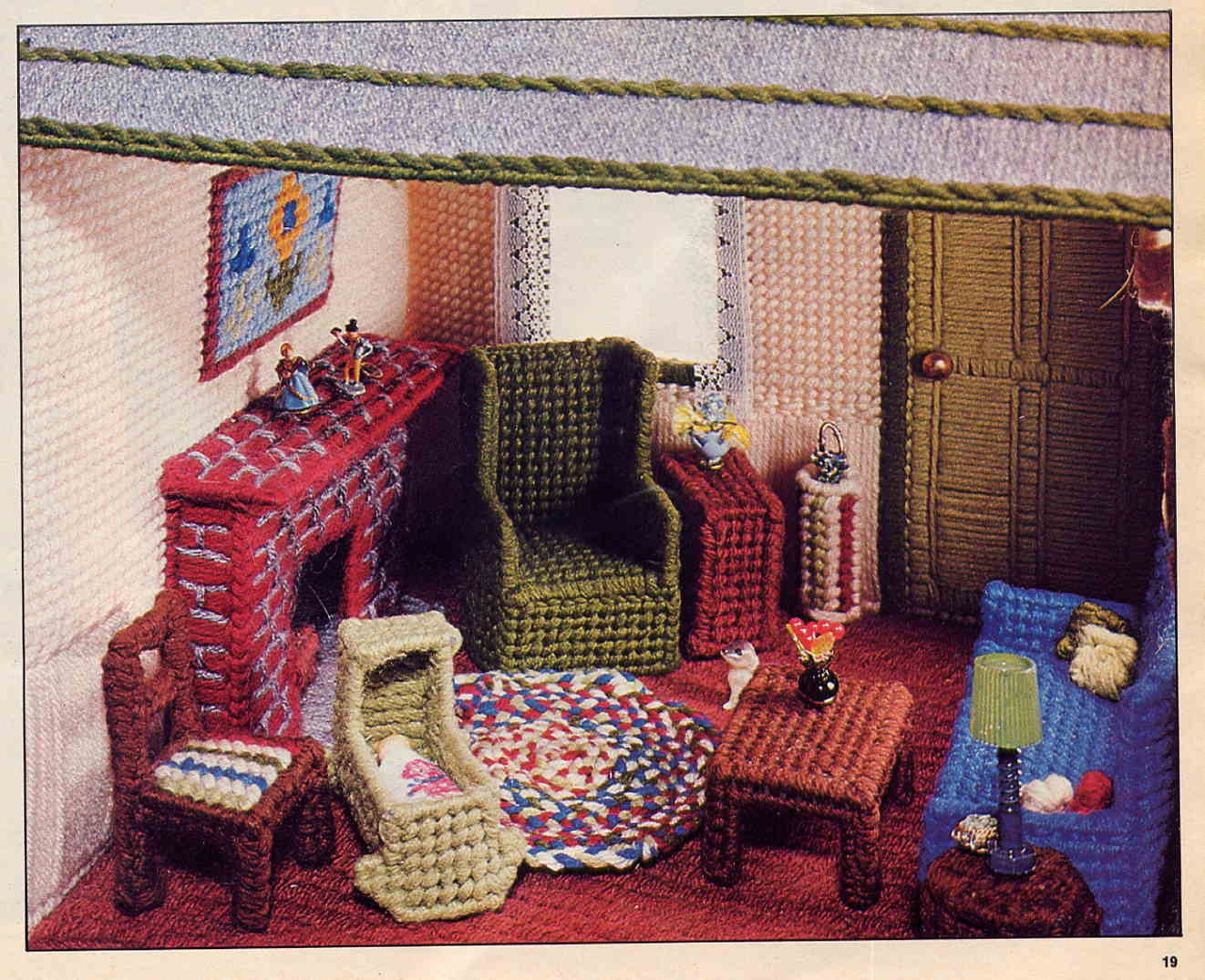Vintage Plastic Canvas Dollhouse Pattern Charming Cottage And