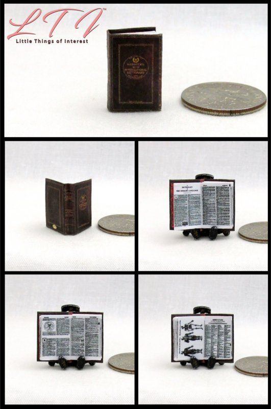 WEBSTER S DICTIONARY Dollhouse Miniature Scale Book In 2020 Miniature 