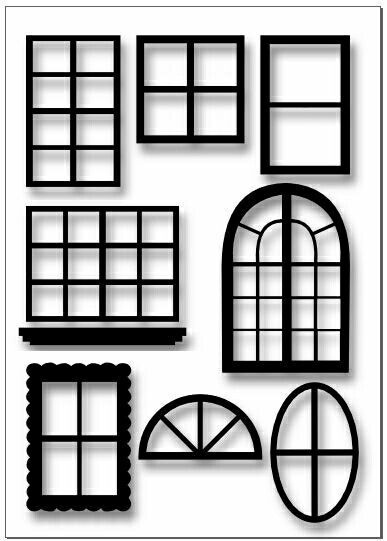 Window Template Doll House Window Cards Putz Houses