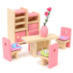 Wooden Delicate Dollhouse Furniture Toys Miniature For Kids Children