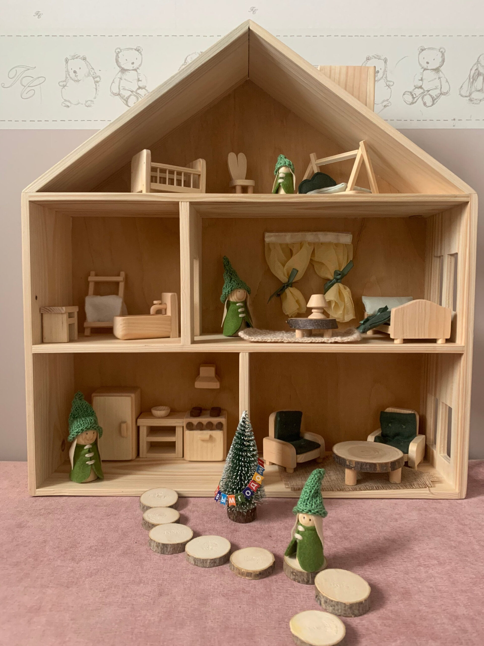 Wooden Dollhouse Kit Modern Dollhouse Furniture Dollhouse Etsy Australia