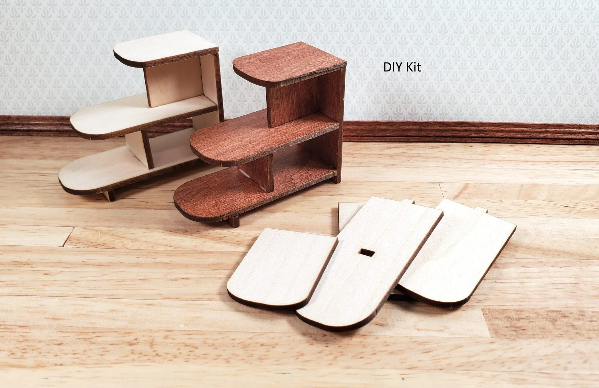 Dollhouse Side Table Kit Retro Mid Century Modern 1 12 Scale Miniature Furniture