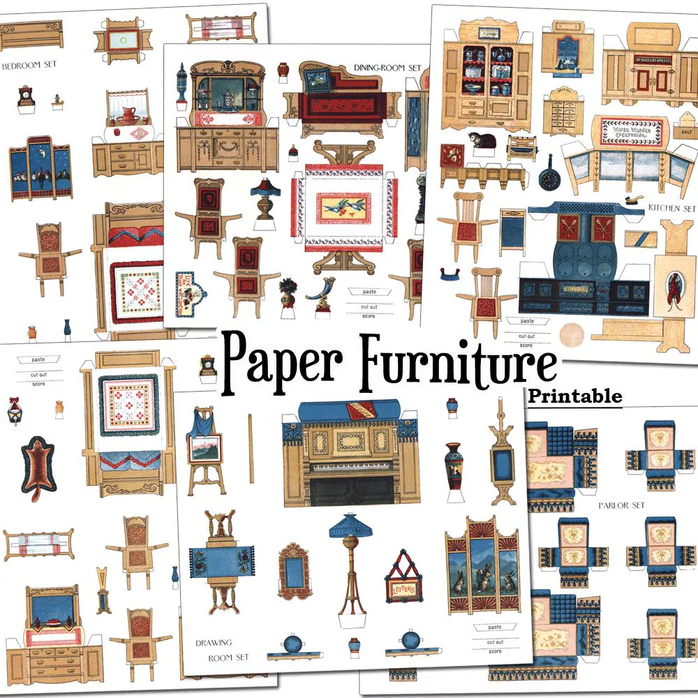 Paper Doll House Furniture Miniature 6