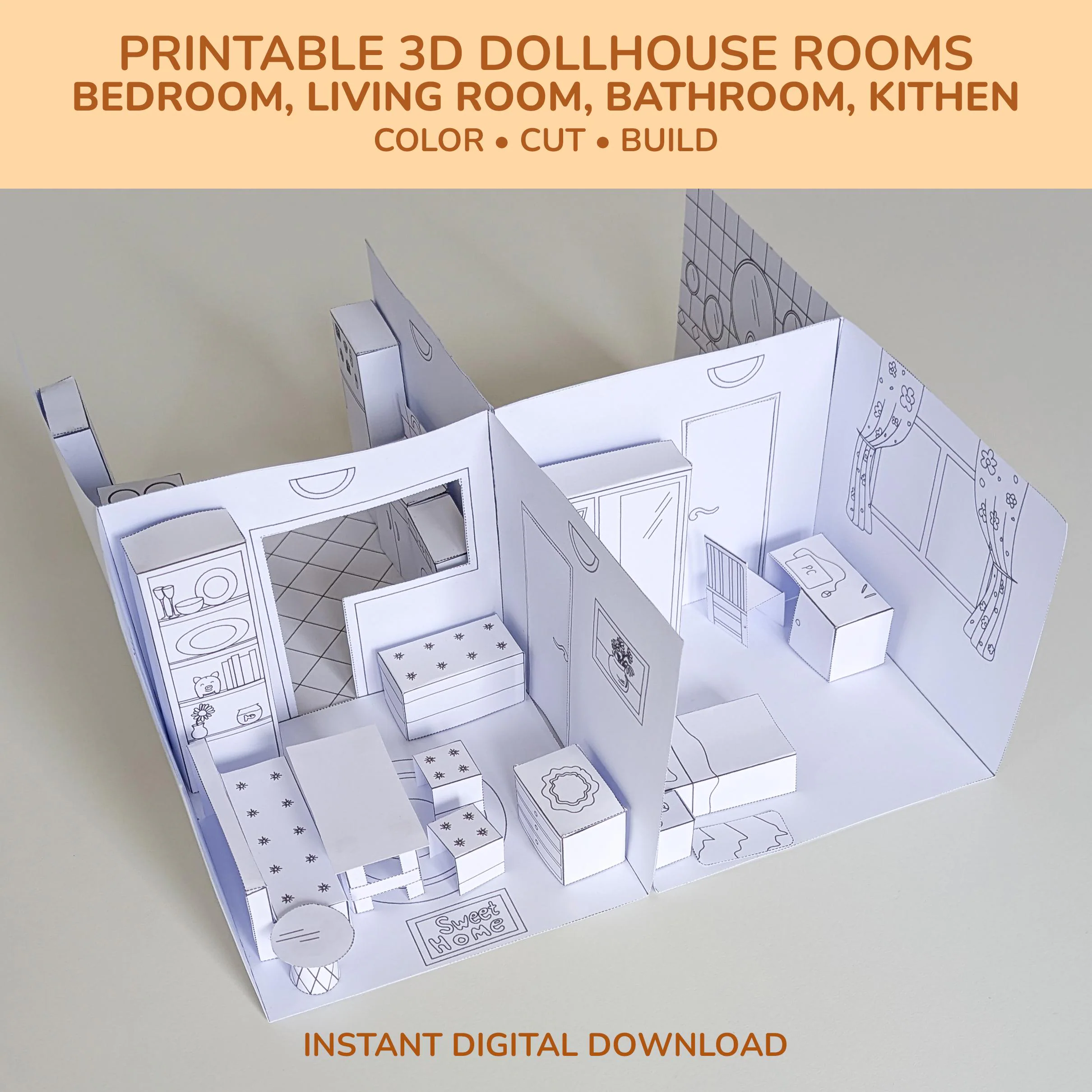 cut and assemble paper dollhouse furniture cut and assemble paper dollhouse furniture