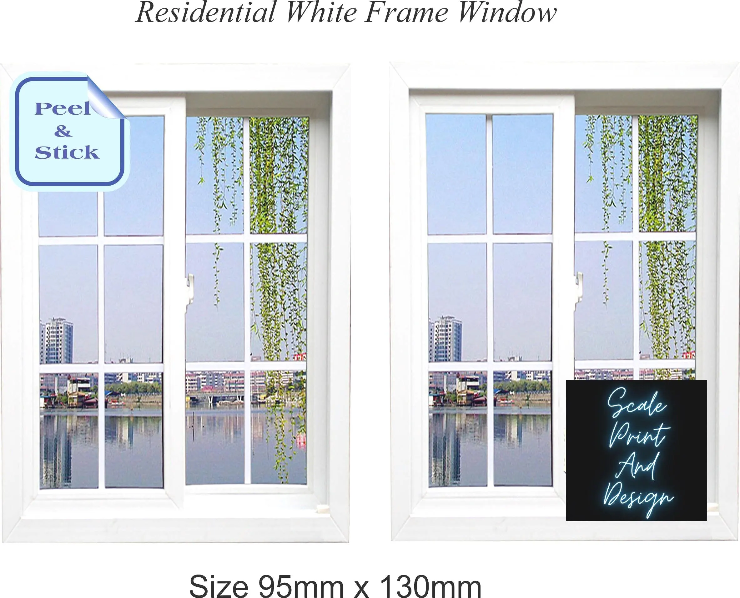 Residental White Frame Window Dollhouse
